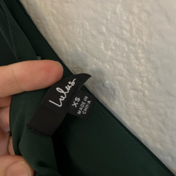 NWOT Dreaming of Elegance Emerald Satin One-Shoulder Maxi Dress - Picture 8 of 8